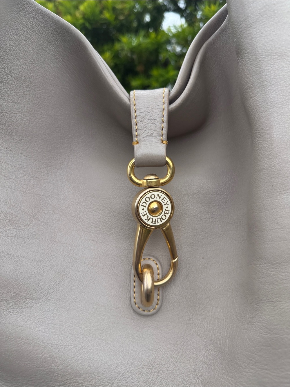 Dooney & Bourke Logo-Lock Lucca Shoulder Bag ~ Gray Taupe - Picture 5 of 7